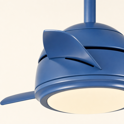Blue Compact Ceiling Fan with Light - FAN930-03
