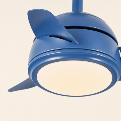 Blue Compact Ceiling Fan with Light - FAN930-03