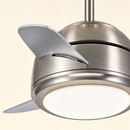Satin Nickel Compact Ceiling Fan with Light - FAN930-04