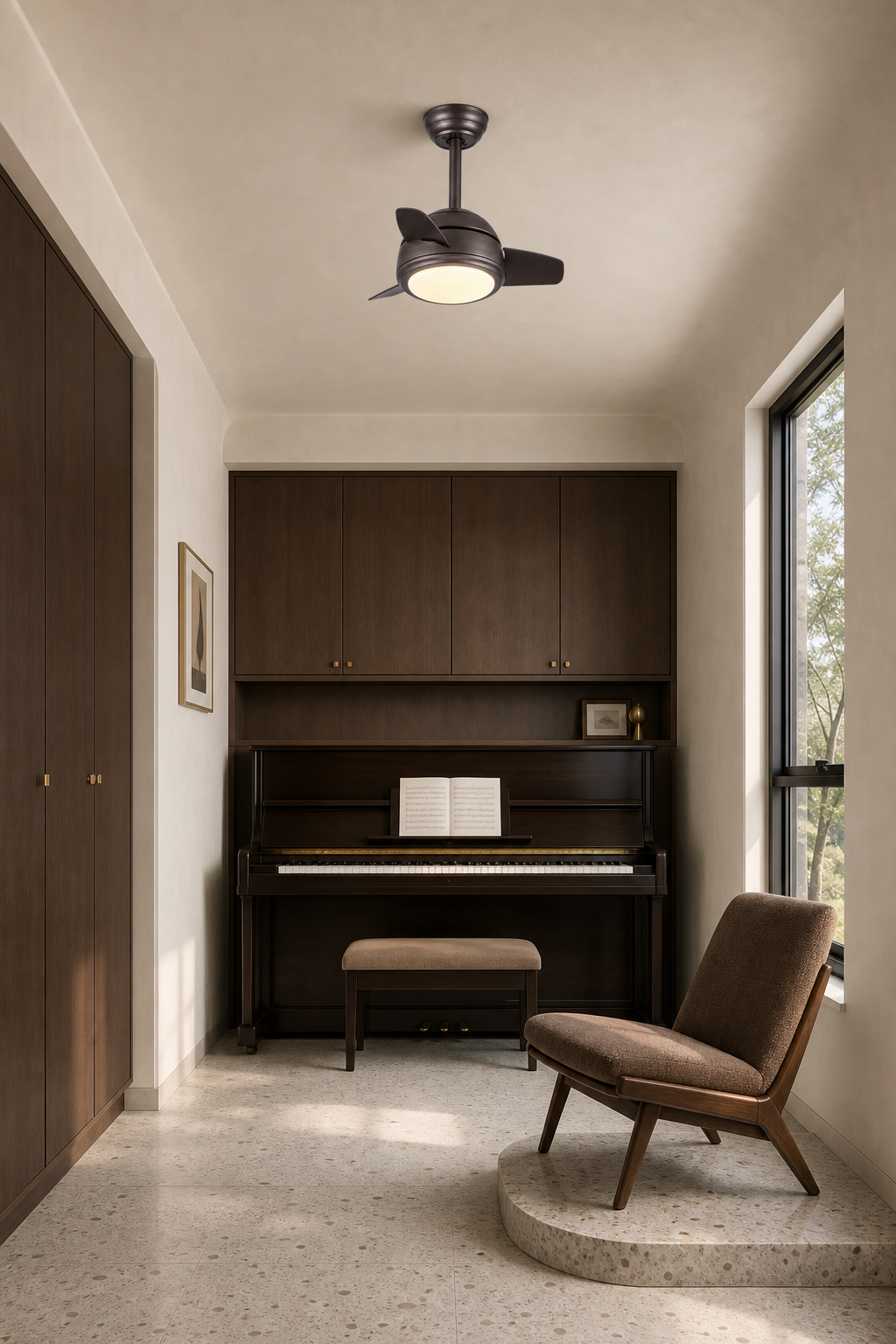 
Brown Compact Ceiling Fan with Light - FAN930-05