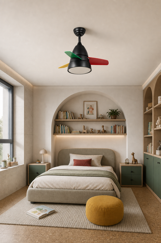 
Black Multicolor-Blade Ceiling Fan with Light - FAN931-02