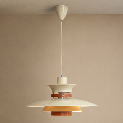 Layered Aluminum and Walnut Pendant Light